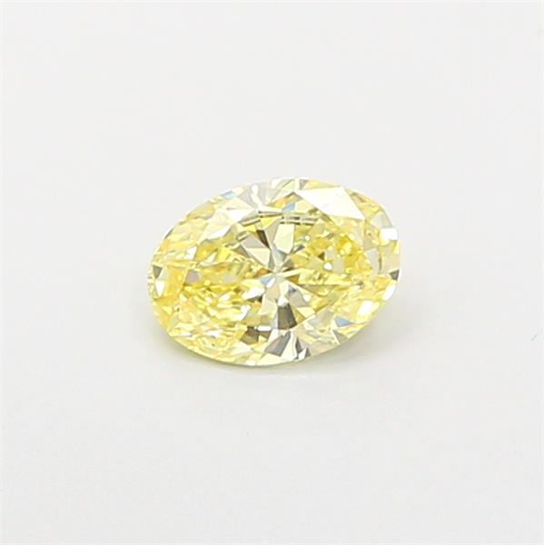 Actual 0.35 carat Fancy Yellow Oval lab-grown diamond