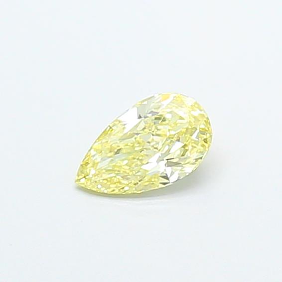Actual 0.28 carat Light Yellow Pear lab-grown diamond