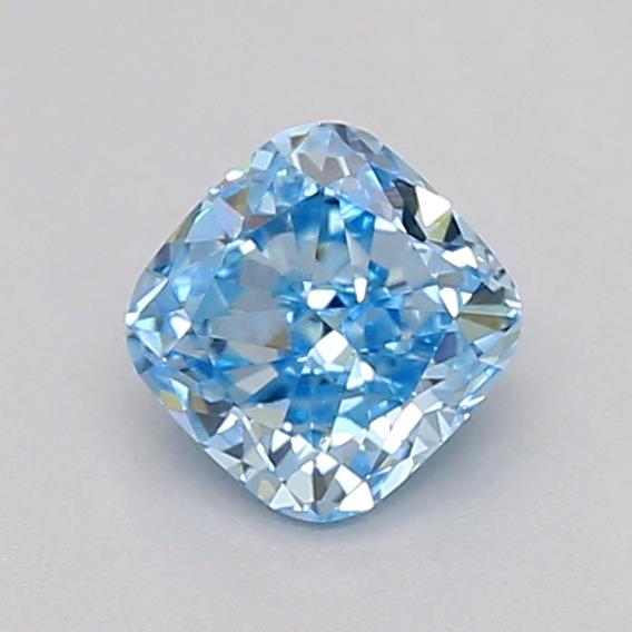 Actual 0.25 carat Fancy Vivid Blue Cushion lab-grown diamond
