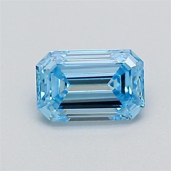 Actual 0.26 carat Fancy Vivid Blue Emerald lab-grown diamond