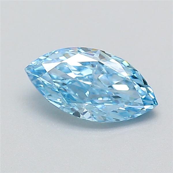 Actual 0.28 carat Fancy Vivid Blue Marquise lab-grown diamond