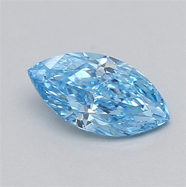 Actual 0.29 carat Fancy Vivid Blue Marquise lab-grown diamond