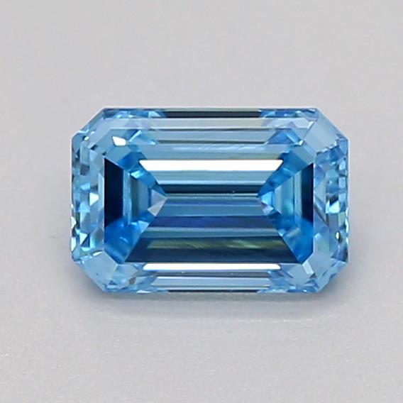 Actual 0.27 carat Fancy Vivid Blue Emerald lab-grown diamond