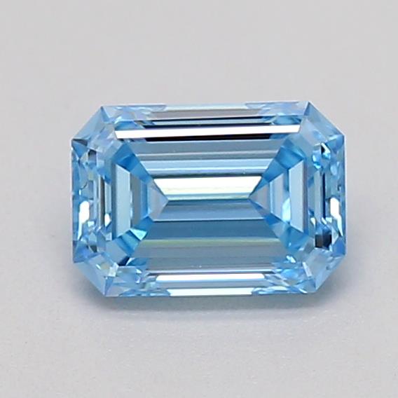 Actual 0.29 carat Fancy Vivid Blue Emerald lab-grown diamond