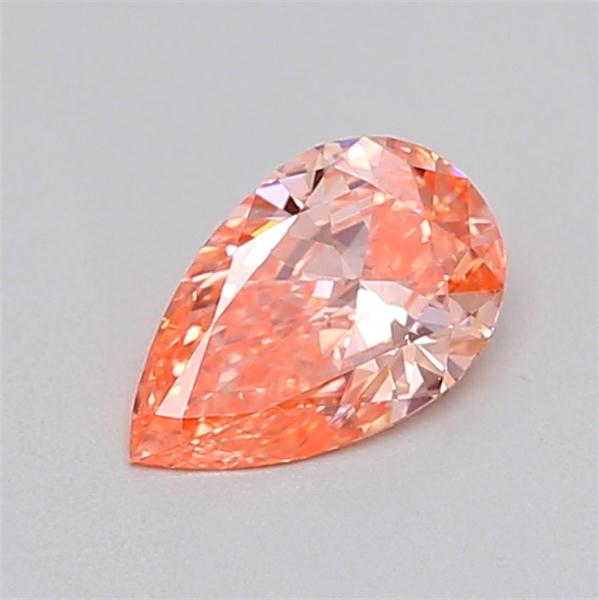 Actual 0.21 carat Fancy Vivid Pink Pear lab-grown diamond