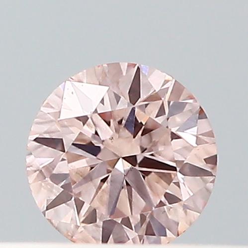 Actual 0.17 carat Light Pink Round lab-grown diamond