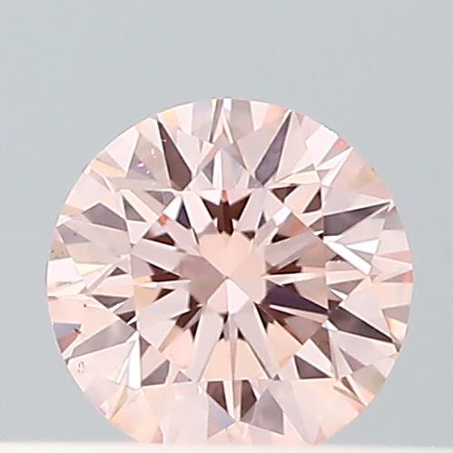 Actual 0.19 carat Fancy Pink Round lab-grown diamond