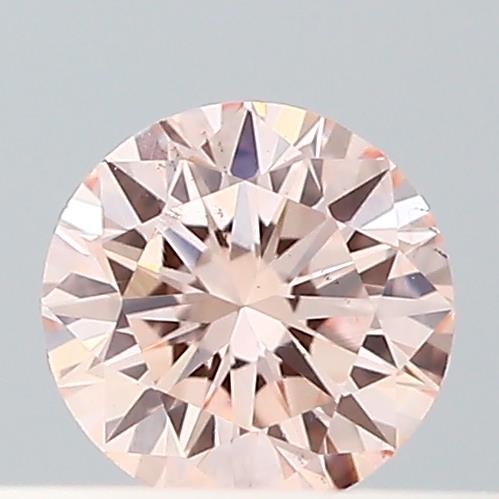 Actual 0.2 carat Fancy Pink Round lab-grown diamond