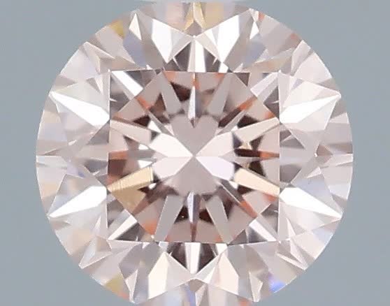 Actual 0.33 carat Fancy Intense Pink Round lab-grown diamond