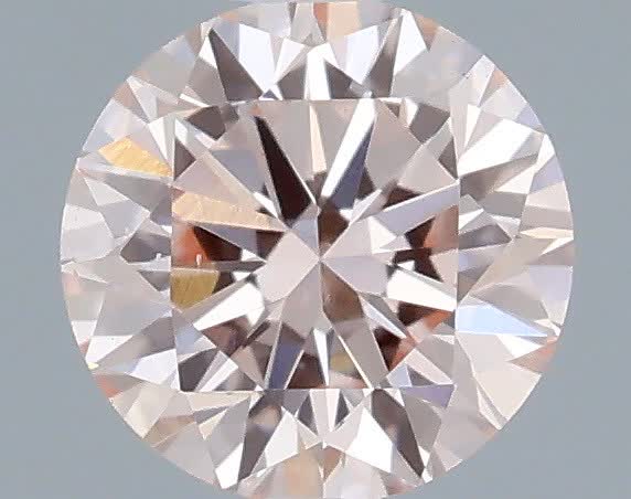 Actual 0.33 carat Fancy Pink Round lab-grown diamond