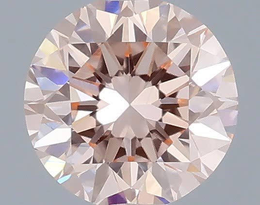 Actual 0.36 carat Fancy Intense Pink Round lab-grown diamond