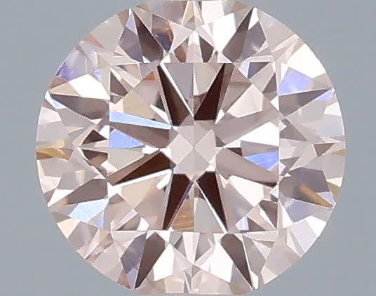 Actual 0.36 carat Fancy Intense Pink Round lab-grown diamond