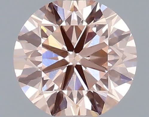 Actual 0.46 carat Fancy Intense Pink Round lab-grown diamond