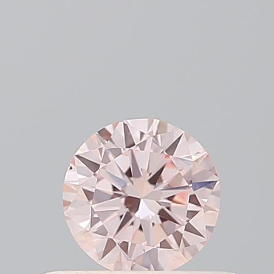 Actual 0.27 carat Fancy Intense Pink Round lab-grown diamond