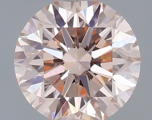 Actual 0.3 carat Fancy Intense Pink Round lab-grown diamond
