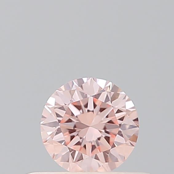 Actual 0.27 carat Fancy Intense Pink Round lab-grown diamond
