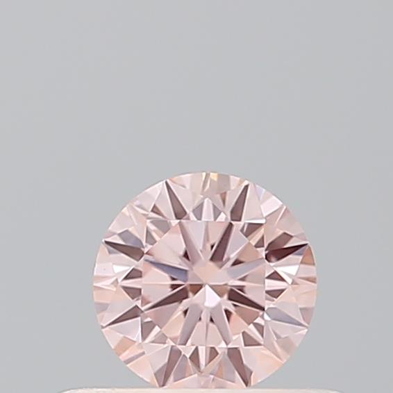 Actual 0.27 carat Fancy Intense Pink Round lab-grown diamond