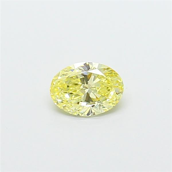 Actual 0.36 carat Fancy Intense Yellow Oval lab-grown diamond
