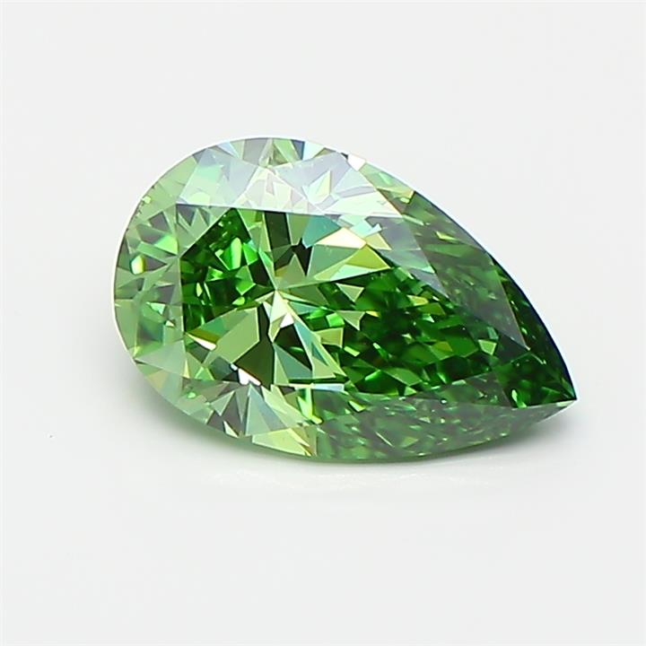 1 carat fancy vivid  green VS1 EX Cut IGI pear diamond