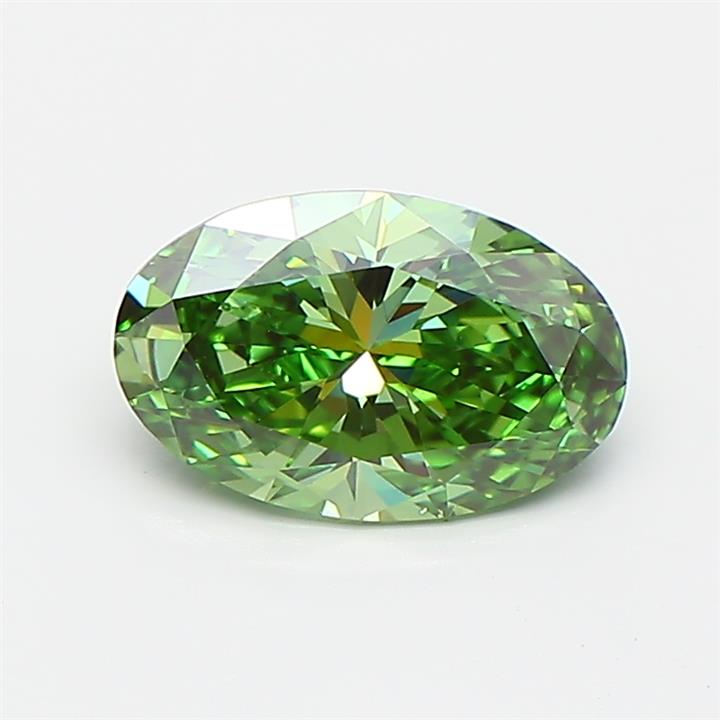 1.01 carat fancy vivid  green VS1 EX Cut IGI oval diamond