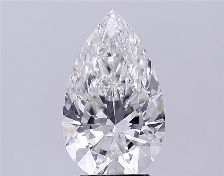 Actual 4.01 carat G Pear lab-grown diamond