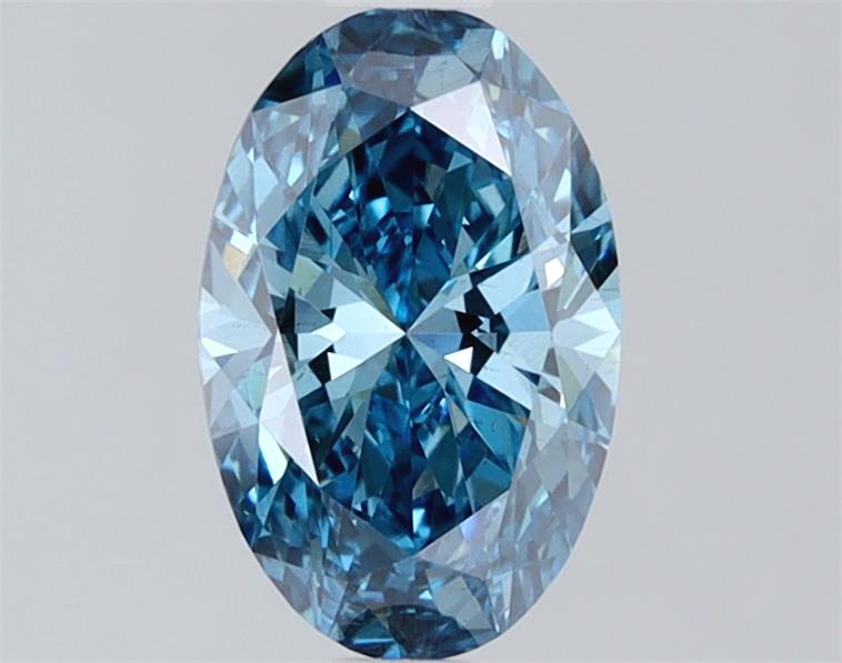 1 carat fancy vivid  blue VS2 EX Cut IGI oval diamond