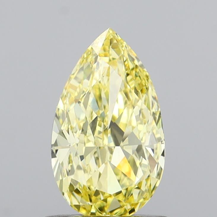 1.02 carat fancy intense  yellow VS2 EX Cut IGI pear diamond