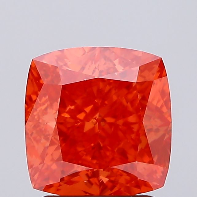 2.6 carat fancy vivid  red VS1 EX Cut IGI cushion diamond