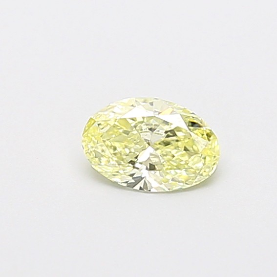 Actual 0.36 carat Fancy Yellow Oval lab-grown diamond