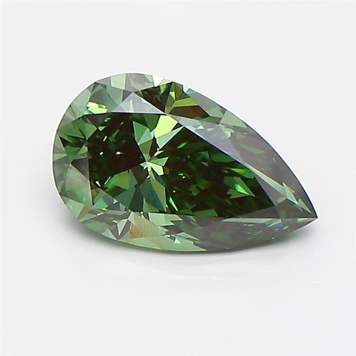 1.08 carat fancy vivid  green VS1 EX Cut IGI pear diamond
