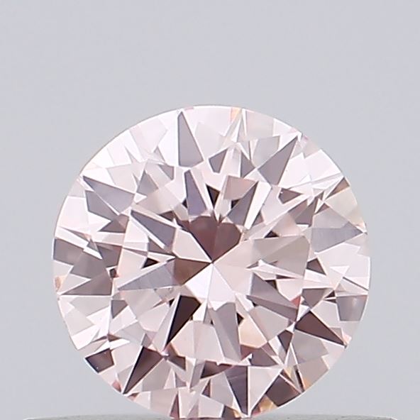 Actual 0.36 carat Fancy Intense Pink Round lab-grown diamond