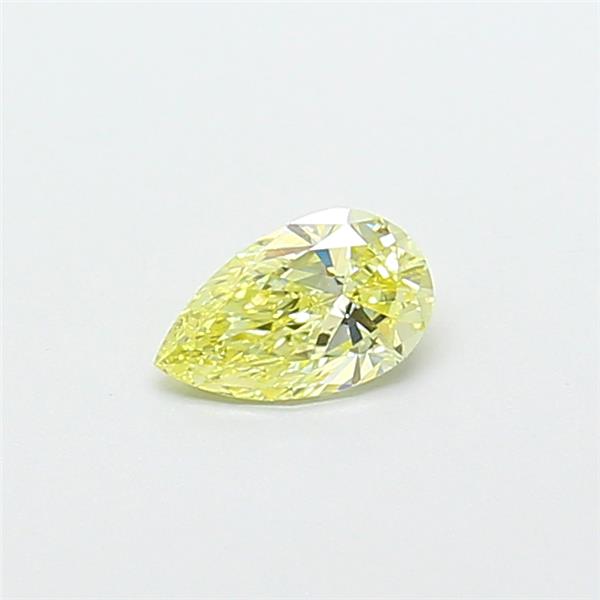 Actual 0.41 carat Light Yellow Pear lab-grown diamond