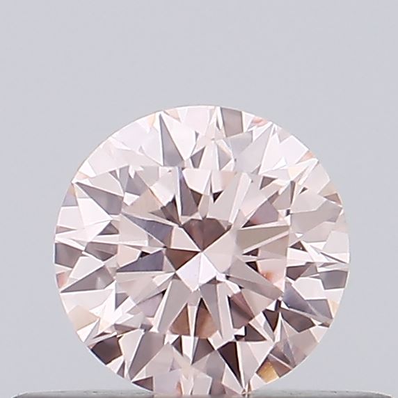 Actual 0.36 carat Fancy Intense Pink Round lab-grown diamond