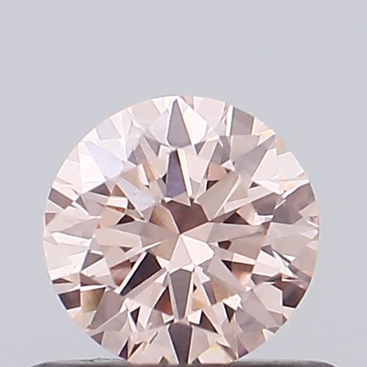Actual 0.3 carat Fancy Intense Pink Round lab-grown diamond