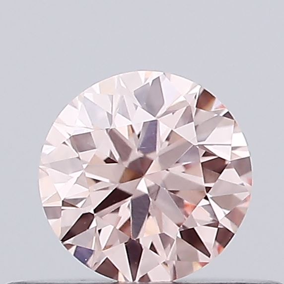 Actual 0.35 carat Fancy Intense Pink Round lab-grown diamond