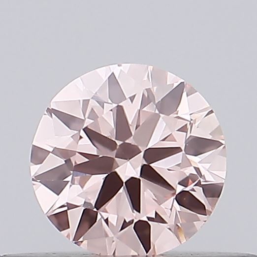 Actual 0.3 carat Fancy Intense Pink Round lab-grown diamond