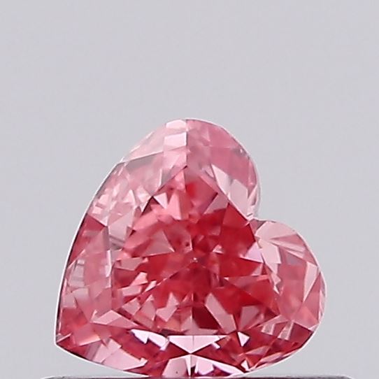 Actual 0.33 carat Fancy Vivid Pink Heart lab-grown diamond