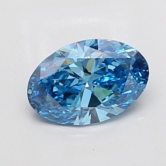 Actual 1.5 carat Fancy Vivid Blue Oval lab-grown diamond