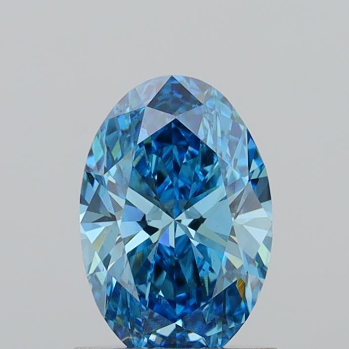 1.05 carat fancy vivid  blue VVS2 EX Cut IGI oval diamond
