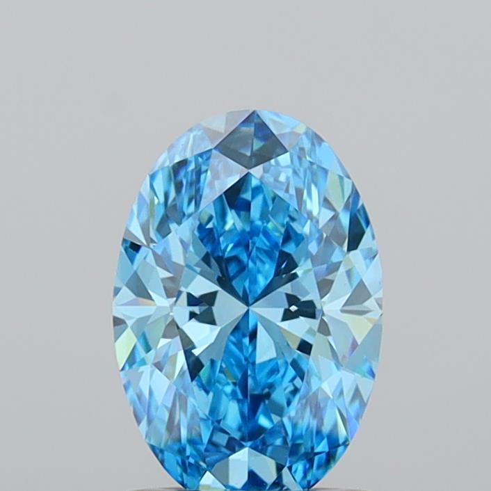 1.08 carat fancy vivid  blue VVS2 EX Cut IGI oval diamond