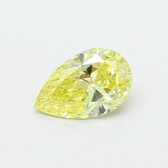Actual 0.33 carat Fancy Intense Yellow Pear lab-grown diamond