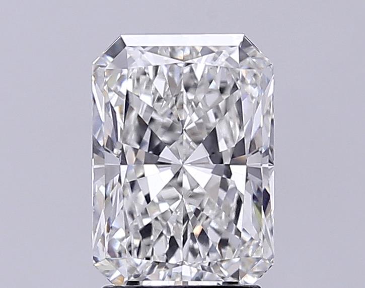 Actual 2.51 carat G Radiant lab-grown diamond