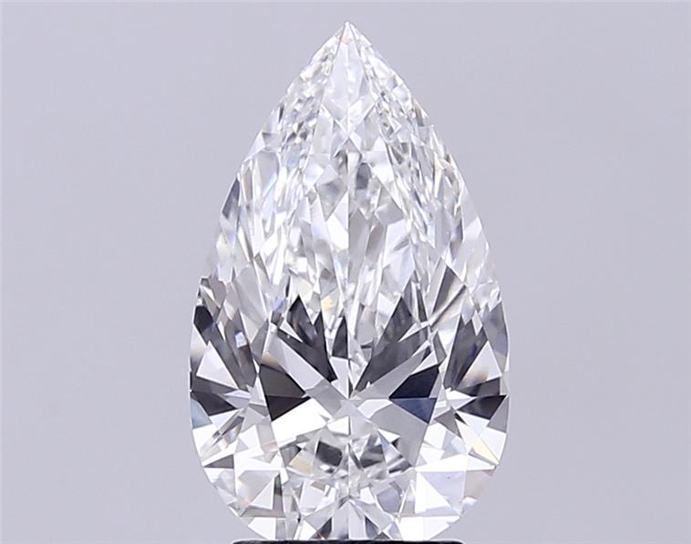 Actual 4.01 carat G Pear lab-grown diamond