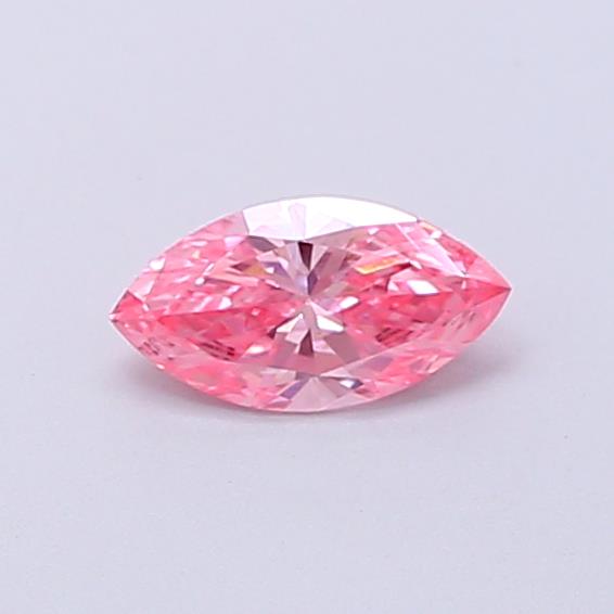 Actual 0.3 carat Fancy Vivid Pink Marquise lab-grown diamond