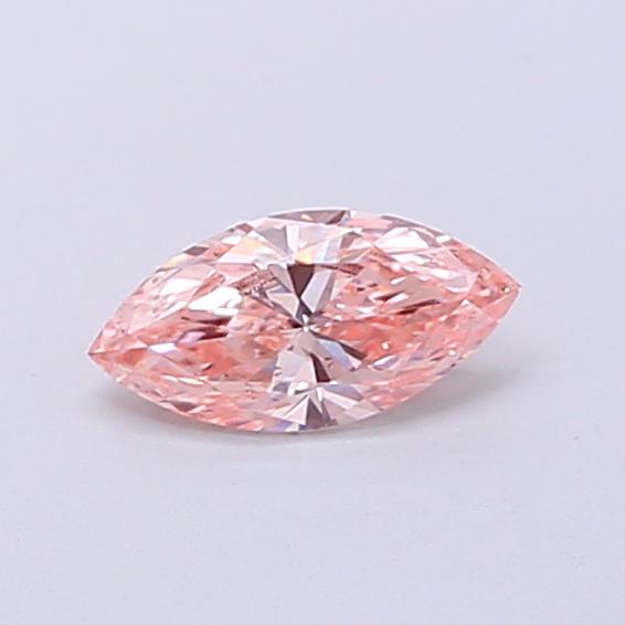 Actual 0.31 carat Fancy Intense Pink Marquise lab-grown diamond