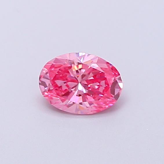 Actual 0.31 carat Fancy Vivid Pink Oval lab-grown diamond