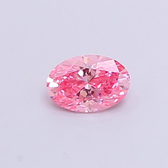 Actual 0.29 carat Fancy Vivid Pink Oval lab-grown diamond