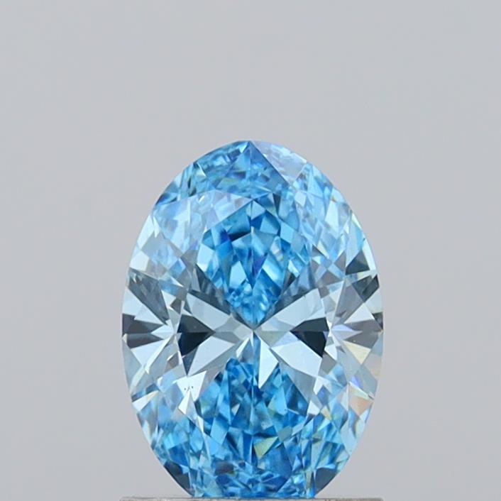 1.09 carat fancy vivid  blue VS2 EX Cut IGI oval diamond