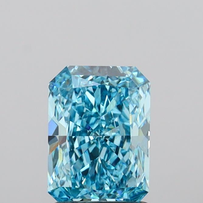 1.21 carat fancy vivid  blue VS1 EX Cut IGI radiant diamond